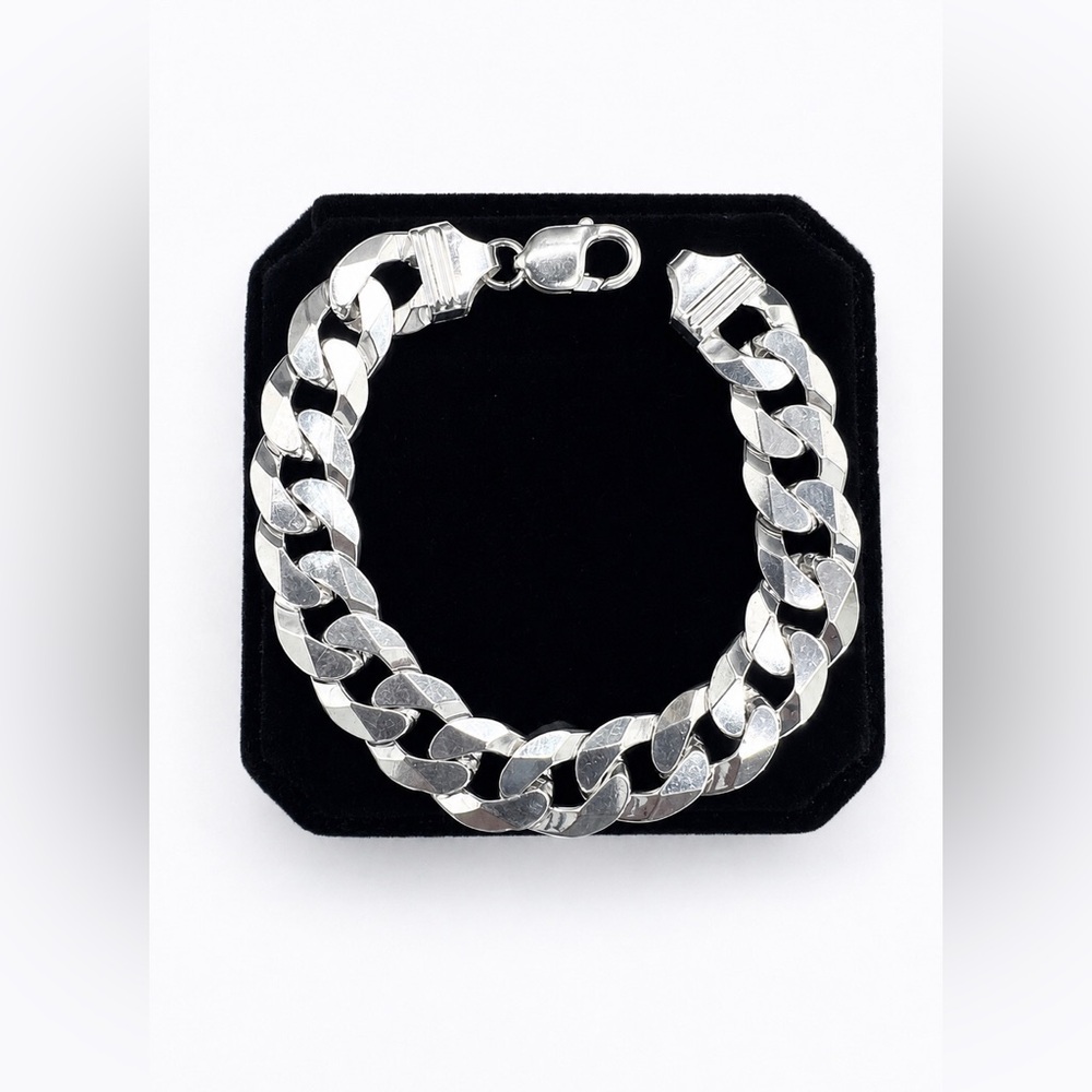 925 Sterling Silver Chunky Miami Cuban Curb Link Men’s Bracelet Size 9”